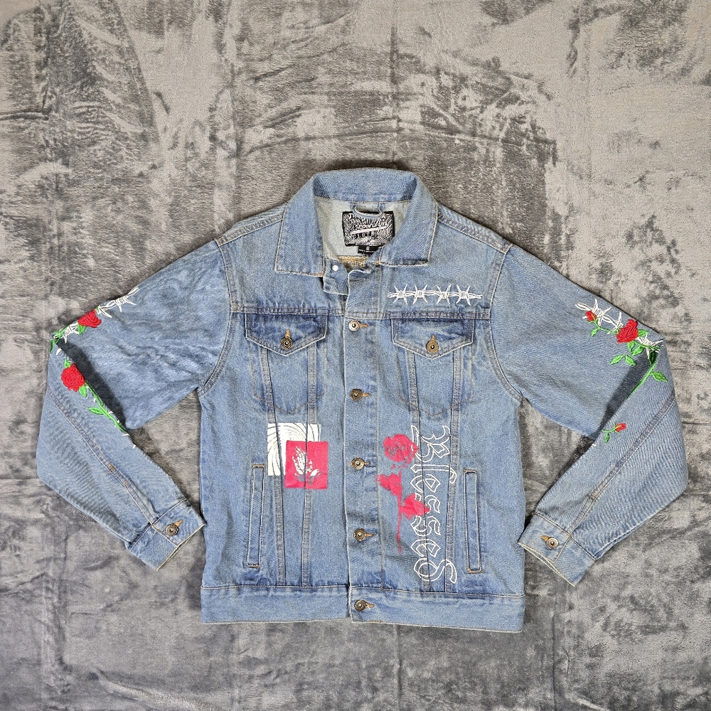 Brooklyn Cloth Denim Jean Jacket Size Small Blessed Rose
